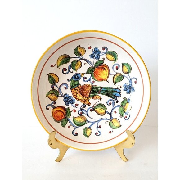 Sur La Table Other - Nova Deruta 11" Serving Bowl Partridge Bird Handmade & Hand Painted in Italy